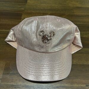 Mickey Mouse Glittery Pink Baseball Cap